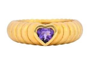 Tiffany & Co. Contemporary Amethyst Heart 18 Karat Gold Ring