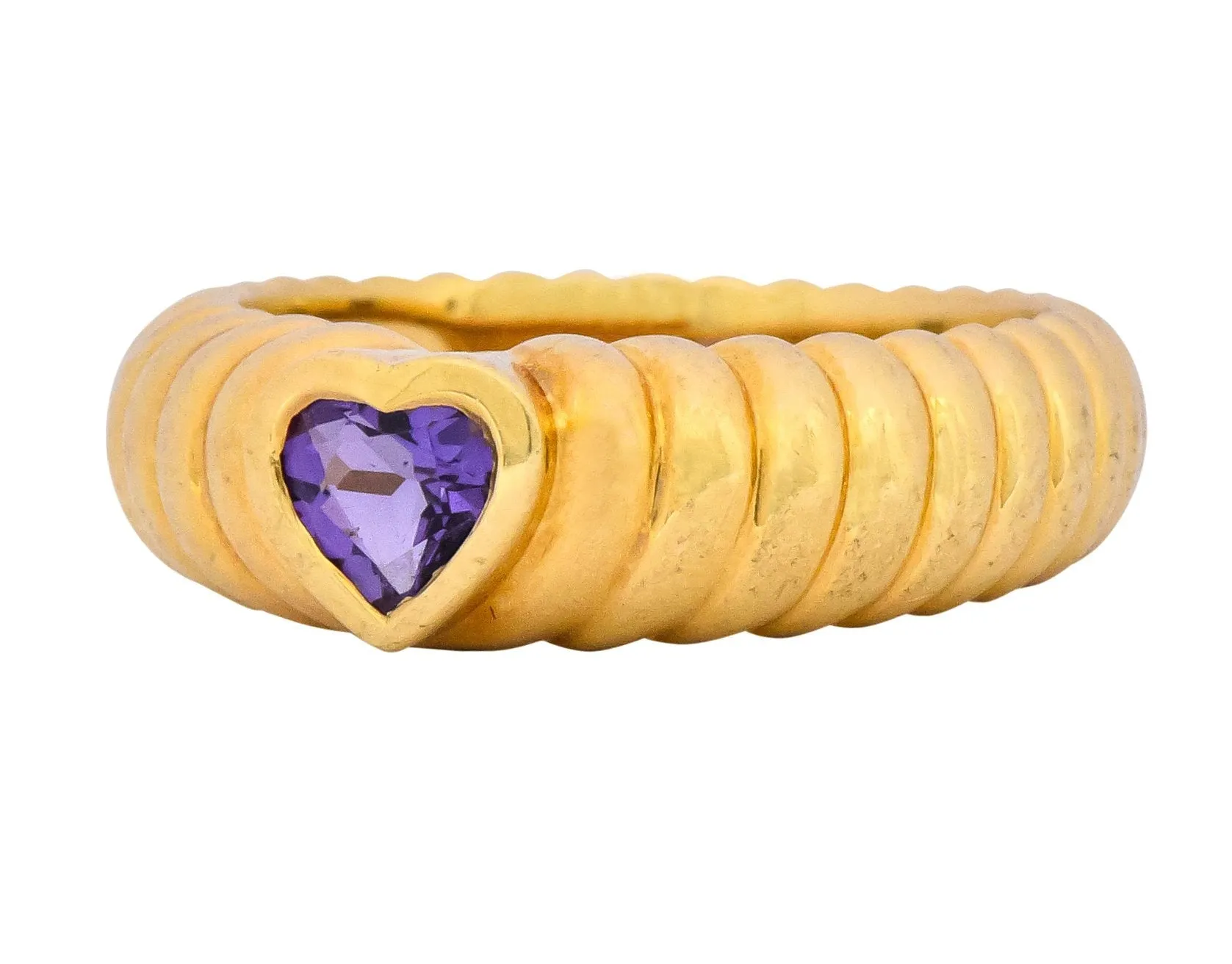 Tiffany & Co. Contemporary Amethyst Heart 18 Karat Gold Ring