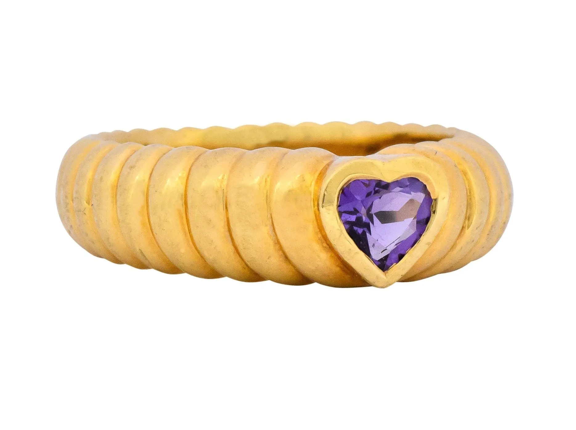 Tiffany & Co. Contemporary Amethyst Heart 18 Karat Gold Ring