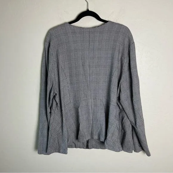 Torrid Houndstooth Plaid Peplum Full Zip Jacket 4X 10447522