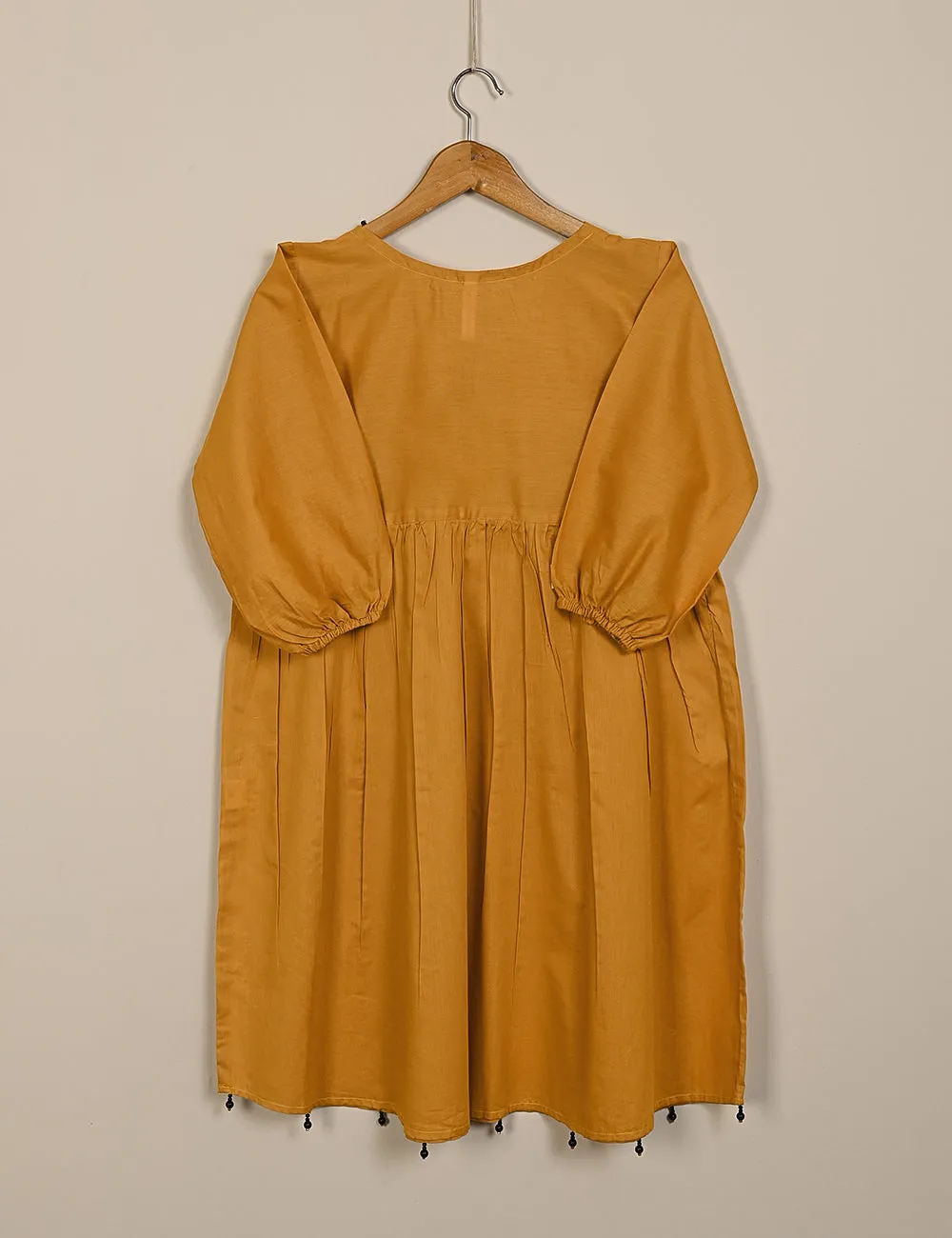 TS-125-Mustard - Cotton Stitched Frock