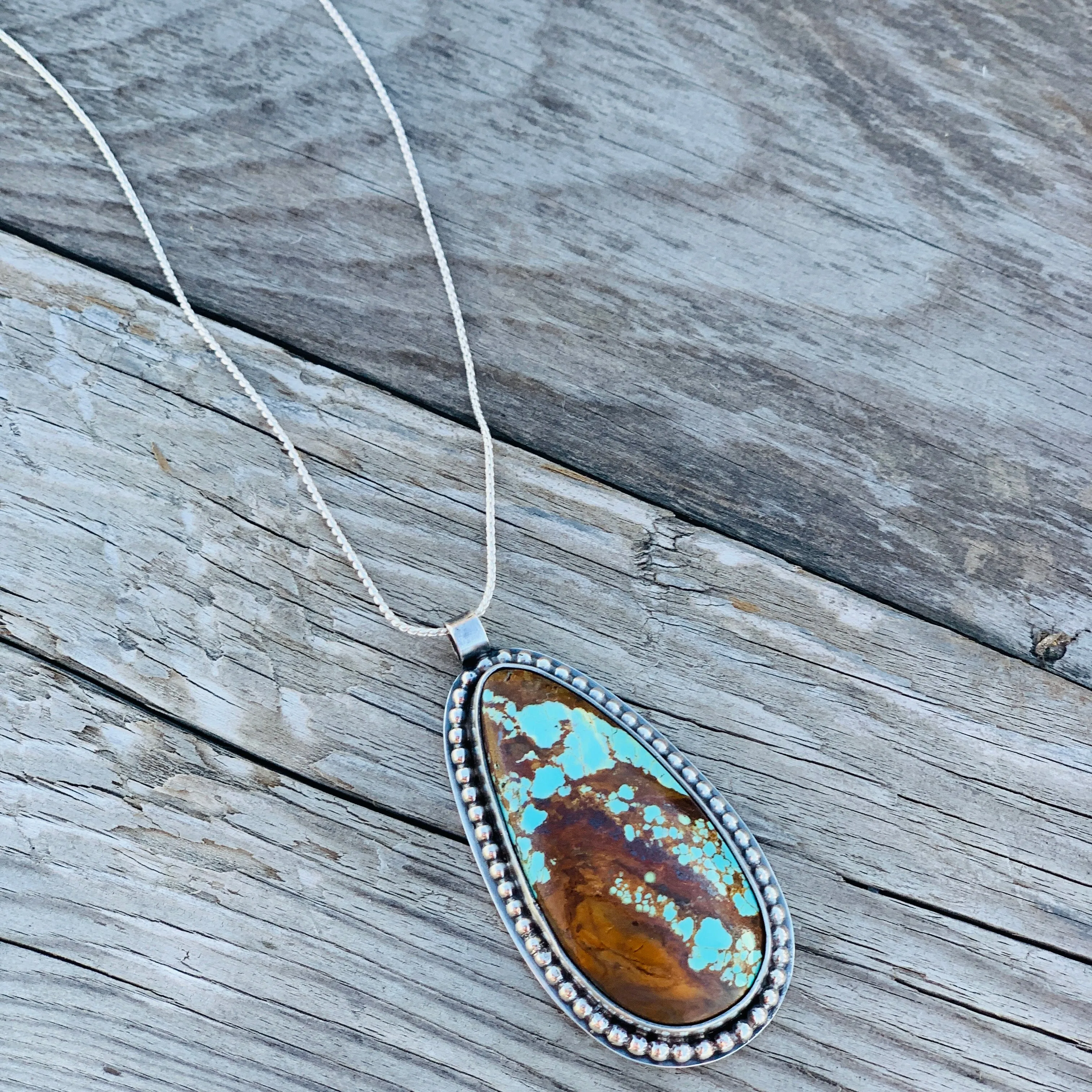 TURQUOISE AND SILVER NECKLACE