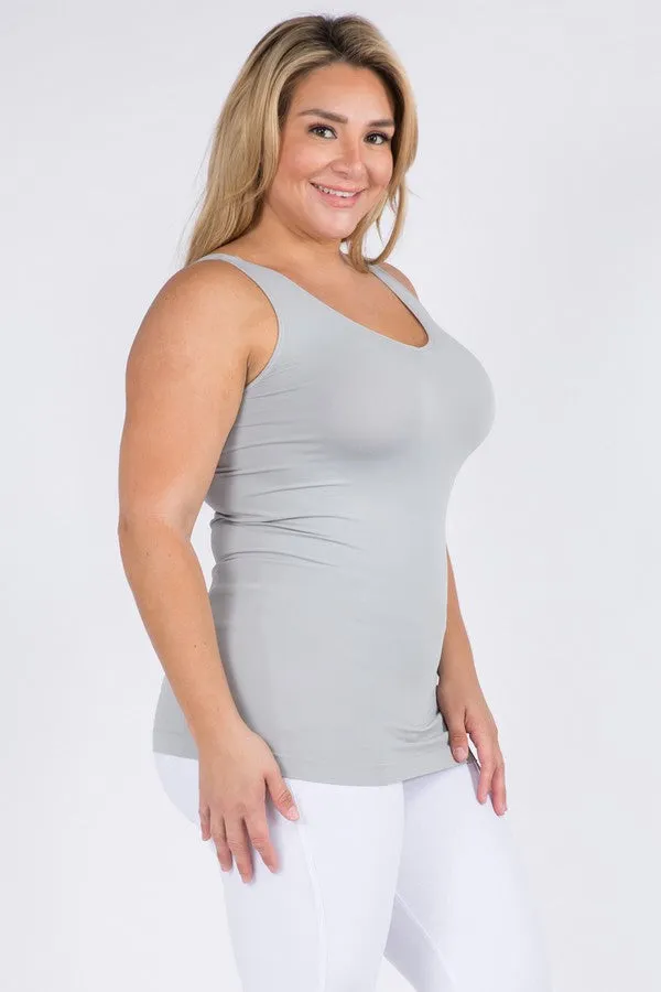 V-Neck Seamless Yoga Top - Gray