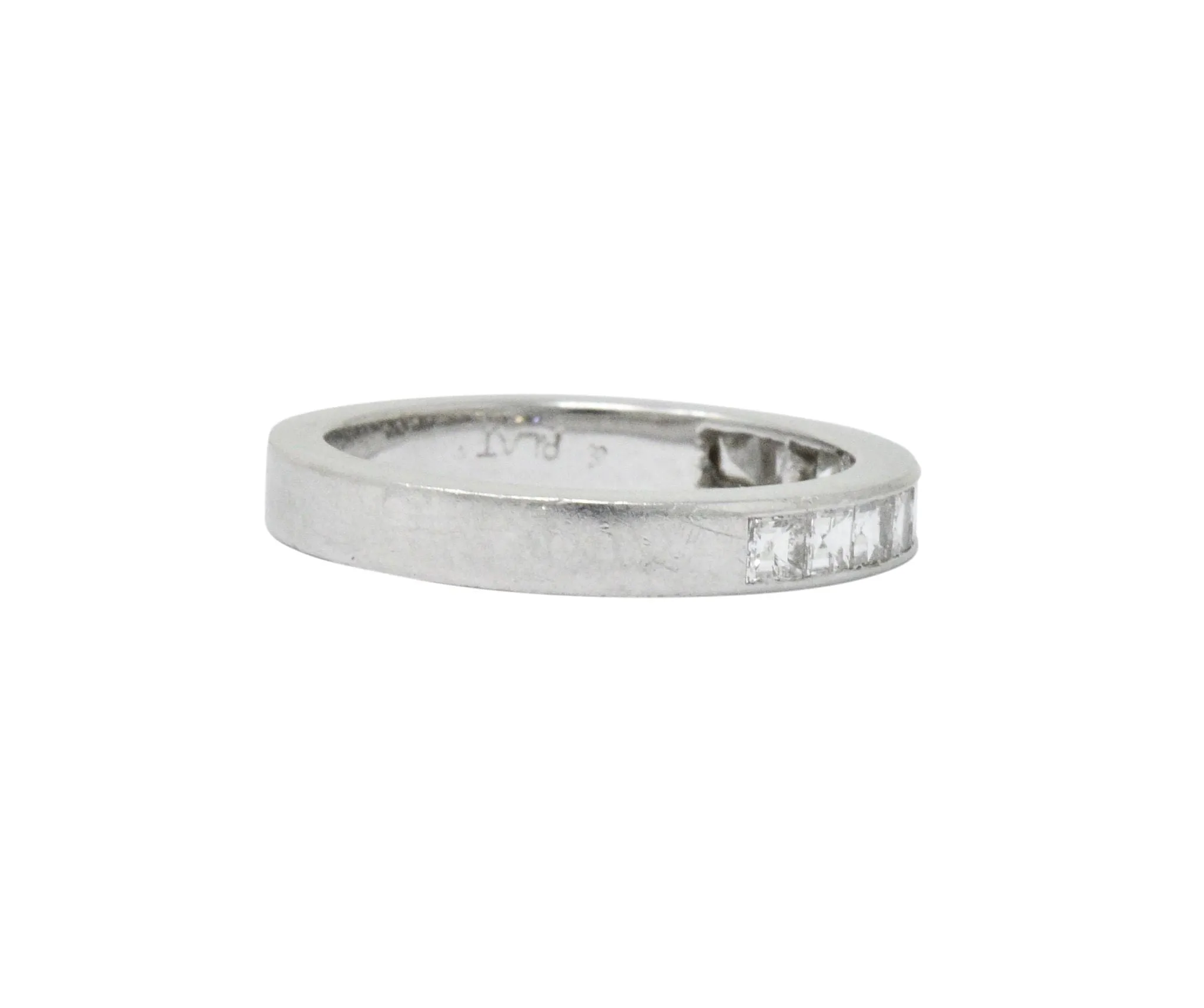 Vintage 1.00 CTW Diamond Platinum Stackable Band Ring