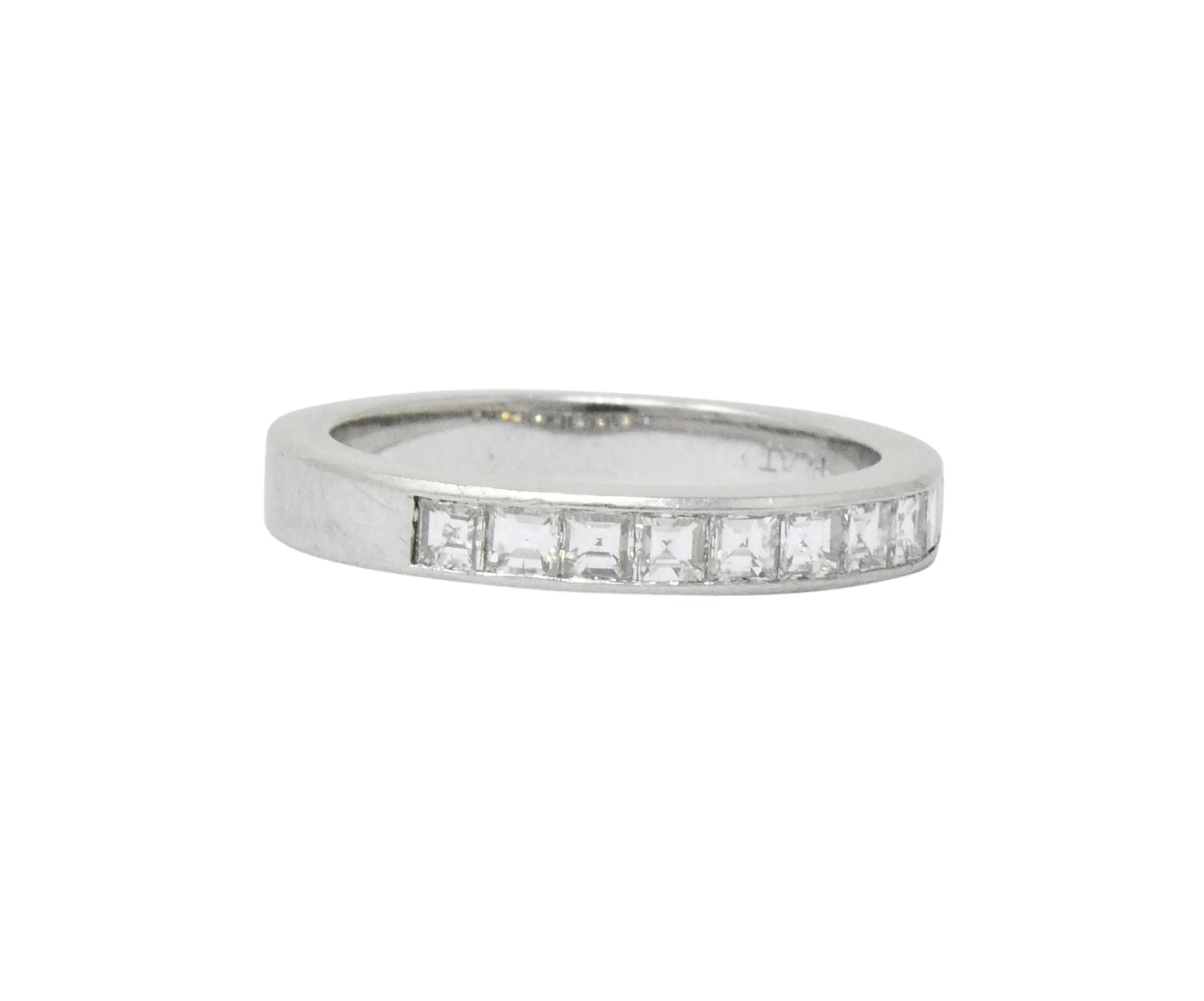 Vintage 1.00 CTW Diamond Platinum Stackable Band Ring