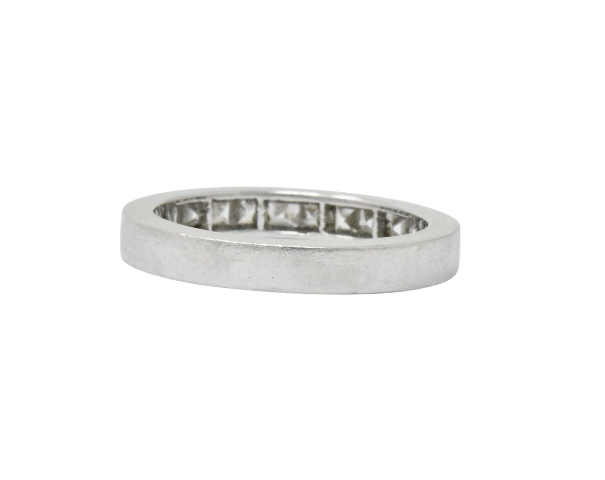 Vintage 1.00 CTW Diamond Platinum Stackable Band Ring