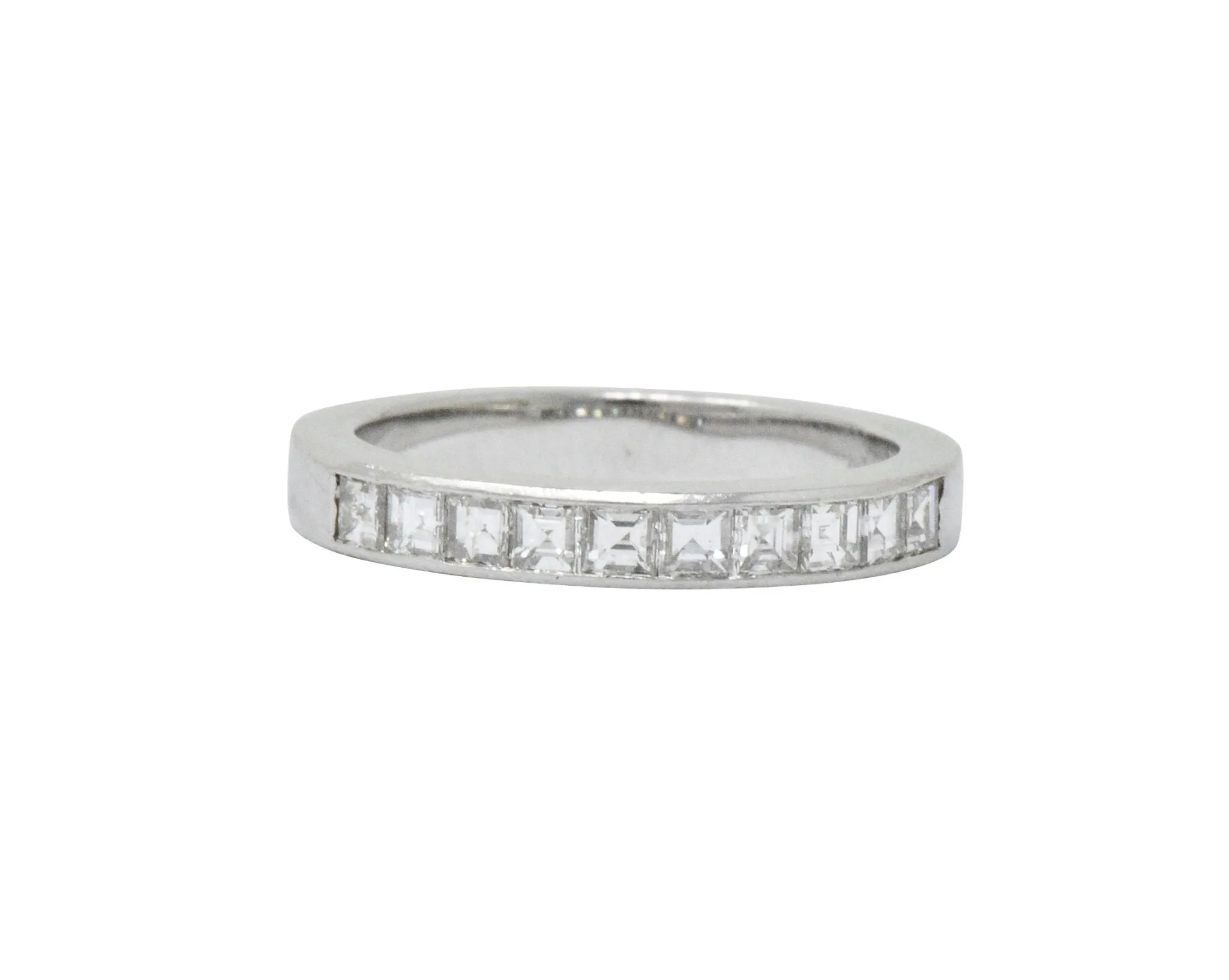 Vintage 1.00 CTW Diamond Platinum Stackable Band Ring