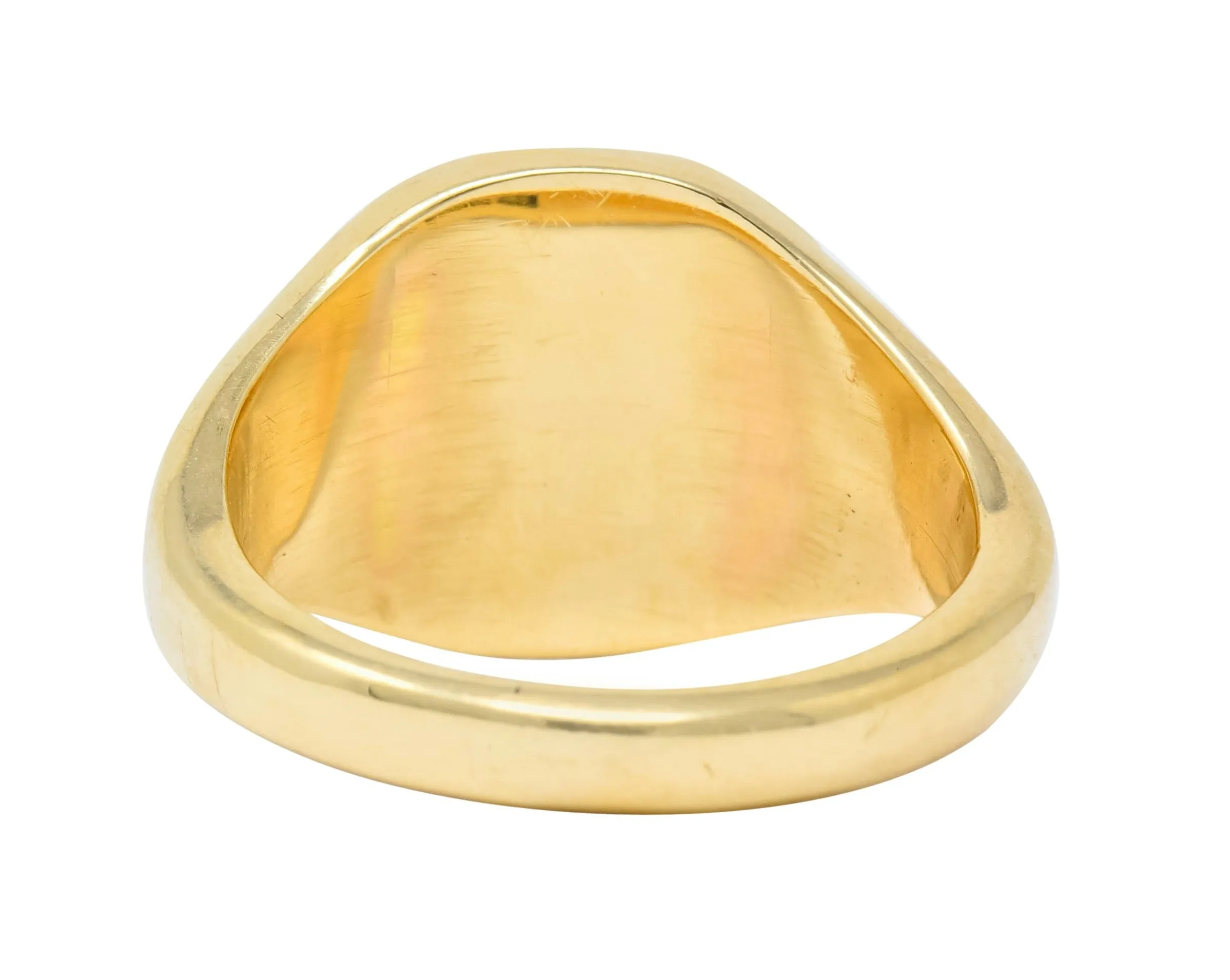 Vintage 9 Karat Yellow Gold British Signet Unisex Monogram Ring