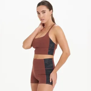 VUORI Aspire Elevation Shorty | Cedar Heather High-Waisted Shorts Size Small