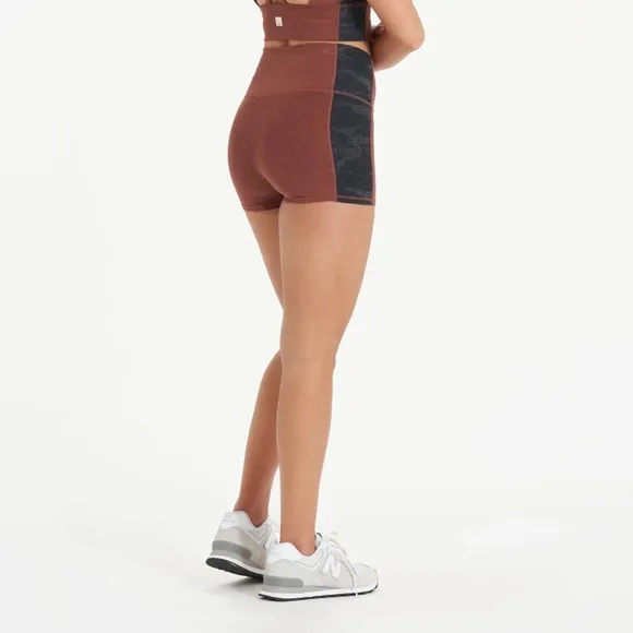 VUORI Aspire Elevation Shorty | Cedar Heather High-Waisted Shorts Size Small