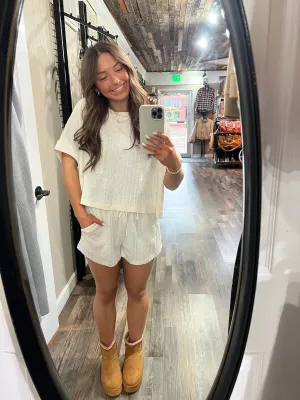 White Knit Lounge Set