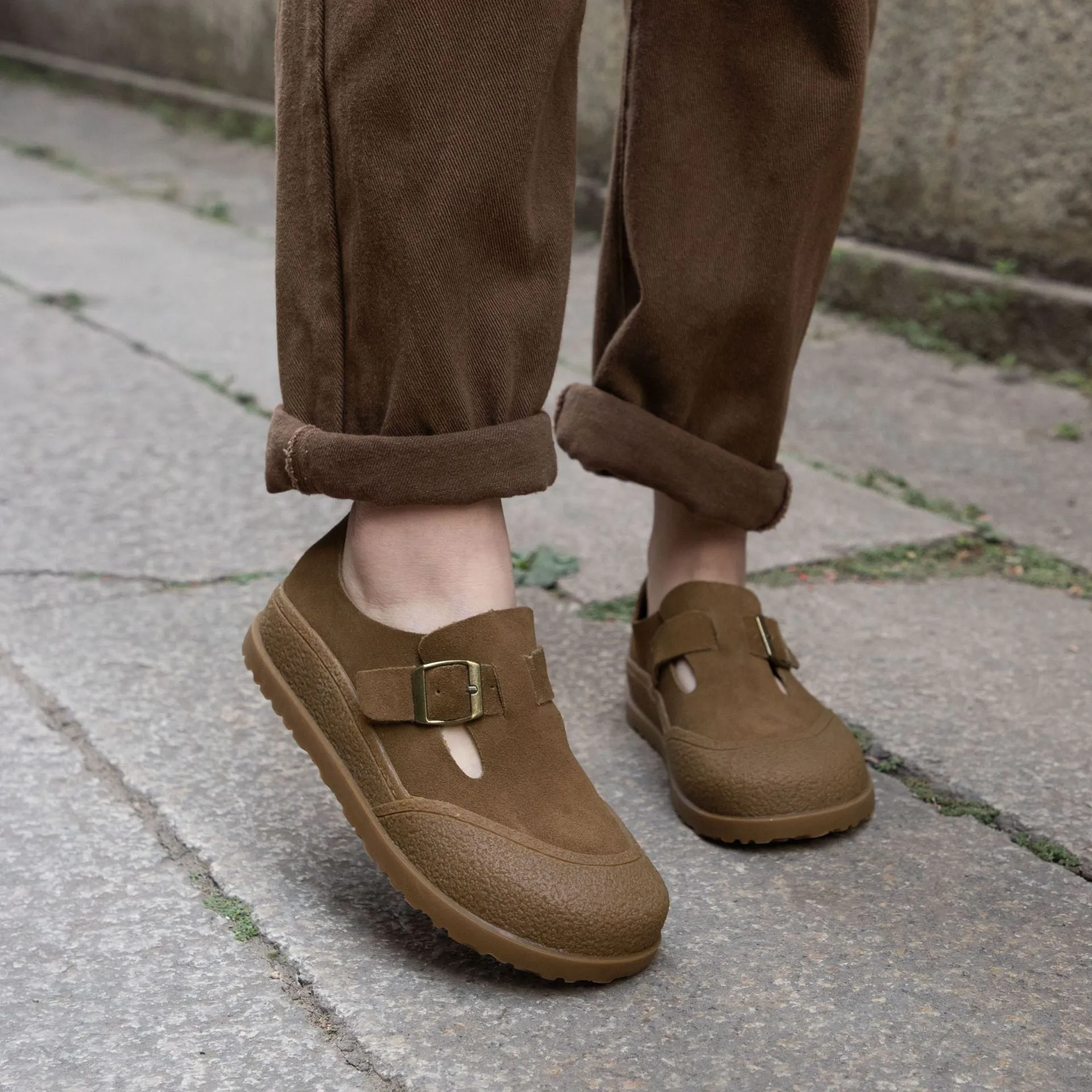 Women Casual Comfortable Genuine Leather Birkenstock Flats