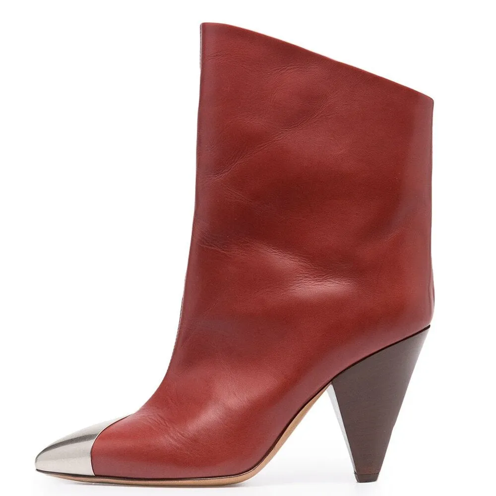 Women Metal Pointed Toe Ladies Ankle Boots