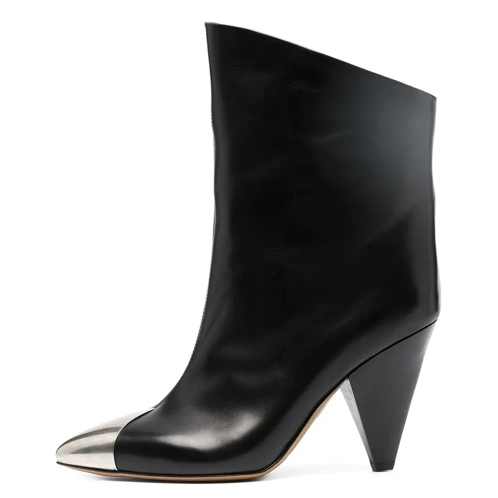 Women Metal Pointed Toe Ladies Ankle Boots