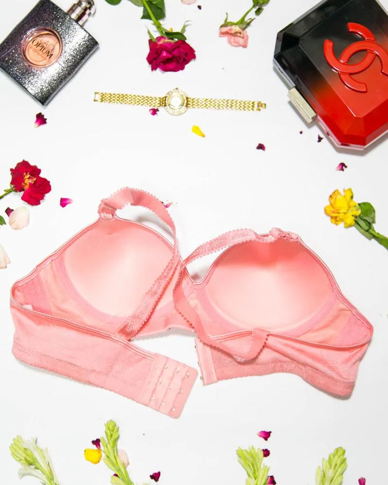 Women Soft Comfortable Padded Bra - Pink