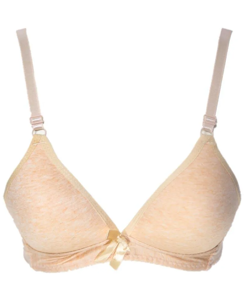 Women Soft Comfortable Wirefree Padded Bra - Skin - 093