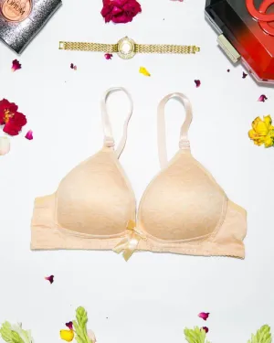 Women Soft Comfortable Wirefree Padded Bra - Skin - 093