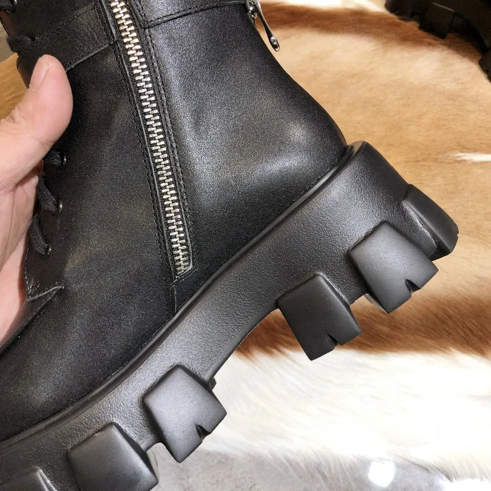 Women's Shoes Autumn and Winter Martin Boots Round Head