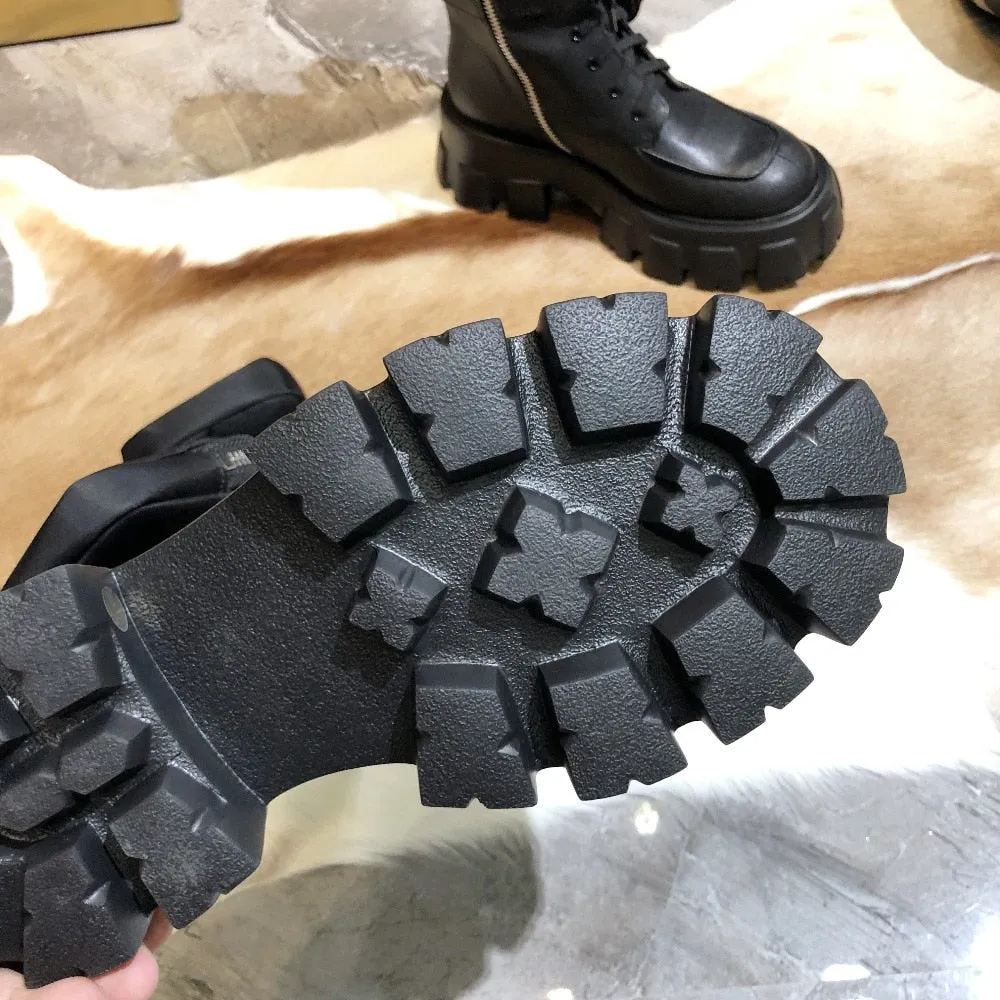 Women's Shoes Autumn and Winter Martin Boots Round Head