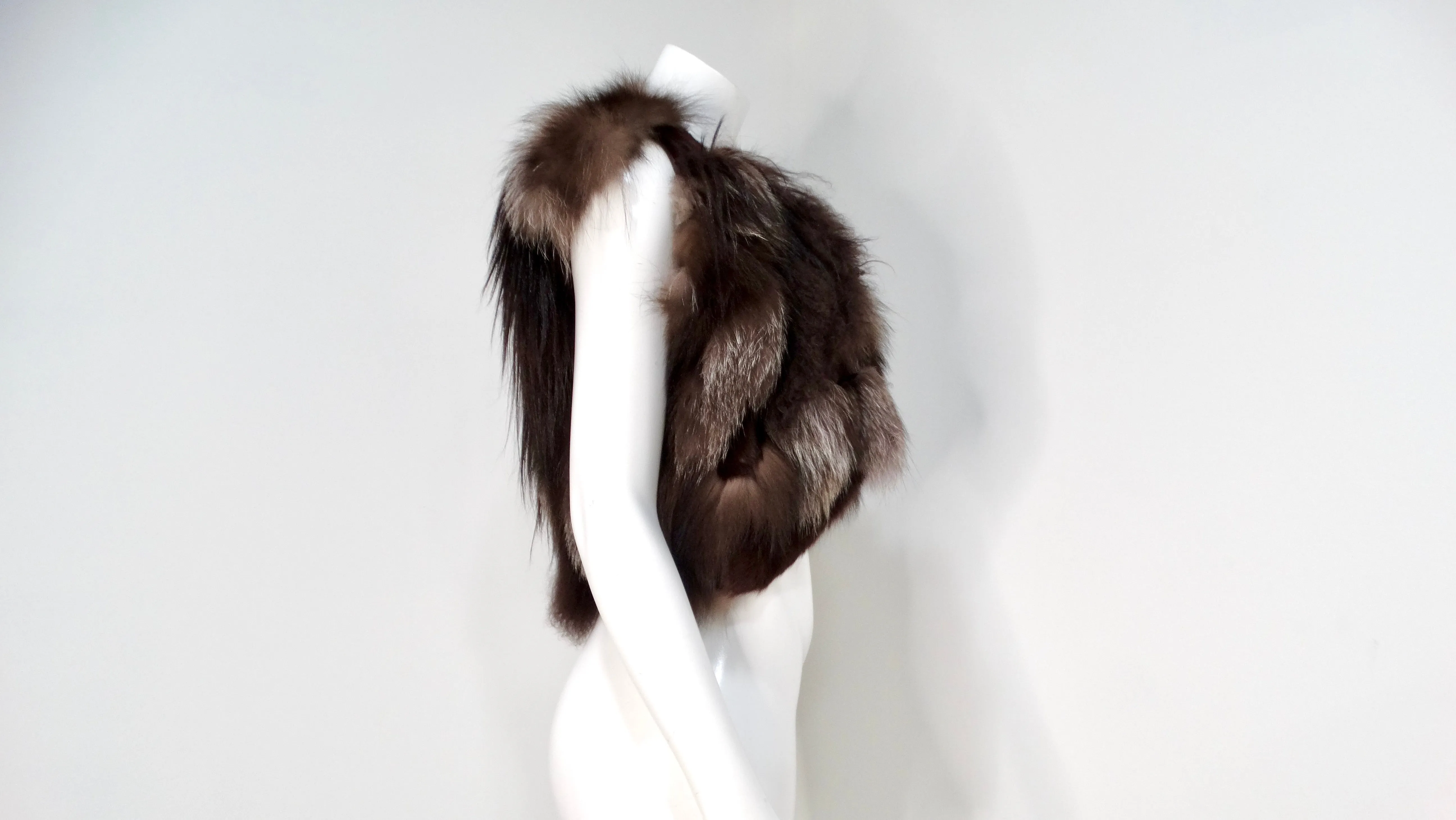 Yves Saint Laurent Avant Garde Multi-Fur Patch Cropped Vest Circa 1980s