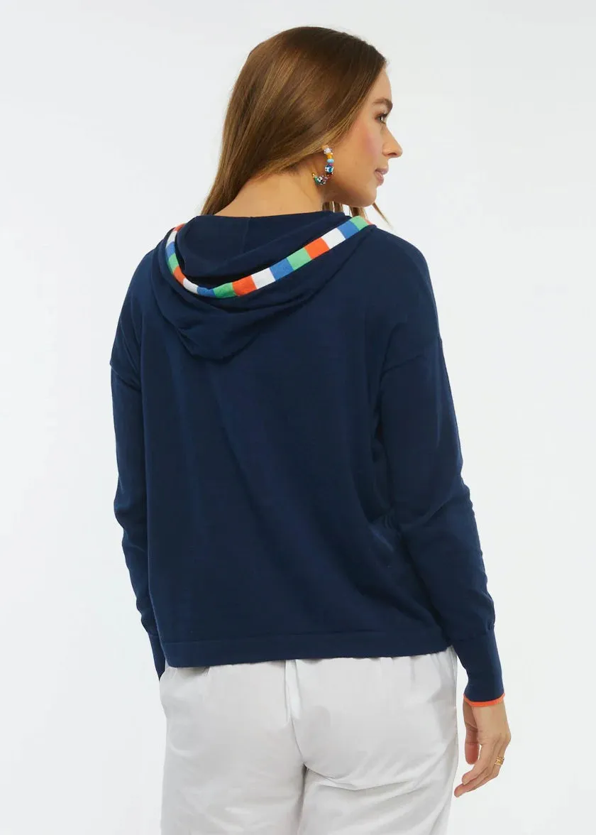 Zaket and Plover Intarsia Trim Hoodie, Style #ZP6413U
