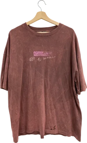 Zara Brown Graphic Print T-Shirt UK L