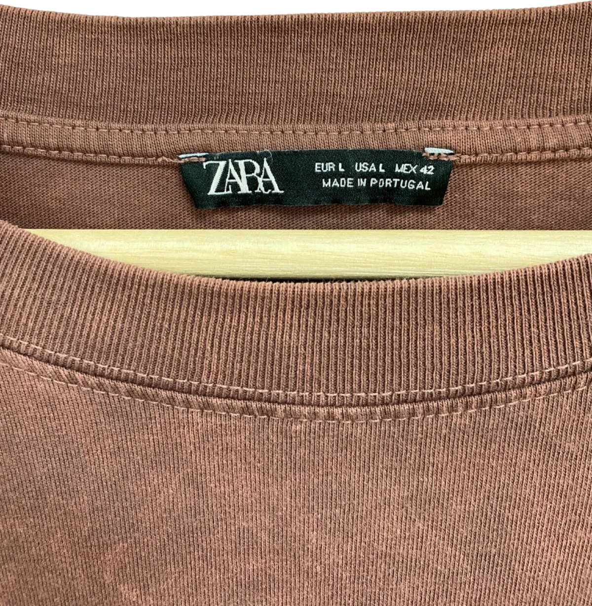 Zara Brown Graphic Print T-Shirt UK L